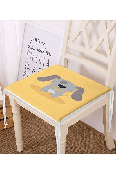 Realhomes Dog Pattern Digital Printed Modern Zippered Chair Cushion