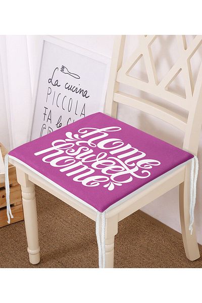 Realhomes Home Sweet Home Digital Printed Zippered Chair Cushion