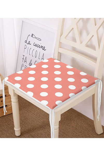 Realhomes Polka Dot Digital Printed Zippered Chair Cushion
