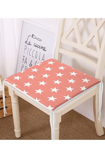 Realhomes Modern Star Patterned Digital Printed Zippered Chair Cushion