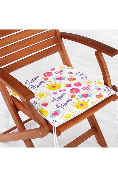 Realhomes Little Princess Written Digital Printed Special Design Modern Zippered Chair Cushion