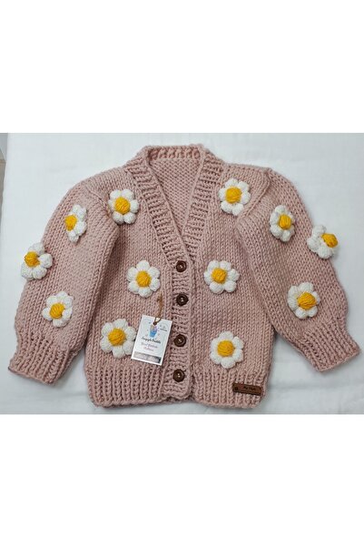 Gümüş Düğme My Style Papatyalı Unisex Bebek Hırka