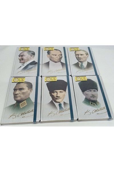 Gıpta Ataturk Thread Stitched Hard Cover Notebook ( 13*21 )-120 Sheets ( Striped ) (stnd)