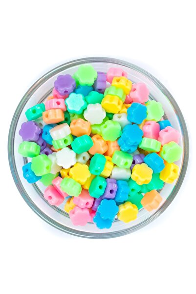 yfhobi 25 Gram - 10 Mm Pastel Karışık Renkli Papatya Plastik Boncuk, ( 25gr -...