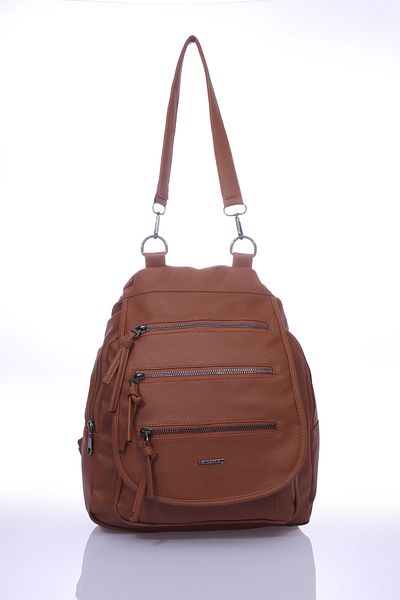 By Hakan Mega-623 Washed Leather Γυναικείο Σακίδιο Πλάτης Καφέ