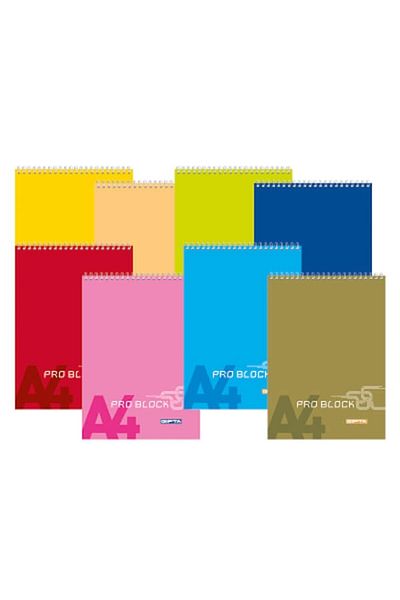 Gıpta Pro Block Spiral Cardboard Cover Memo Pad (a4)-40 Sheets (Striped)
