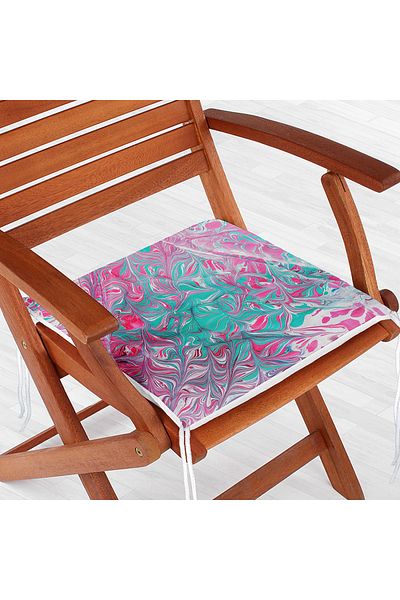 Realhomes Complex Paint Patterned Digital Printed Zippered Chair Cushion