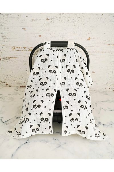 JUNİPERUS Panda Muslin Stroller Cover with Zipper