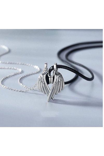 Köstebek Special for Couples Angel Wing Magnetic Btf Necklace Angel Winged Couple Necklace