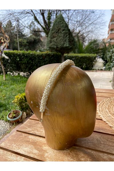 Pearly Handmade Coroană albă perlă abundentă Nuntă-henna-logodna-eveniment-Accesoriu special pentru păr pentru ziua