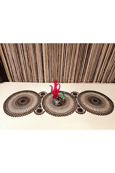 Kardelen 37x110cm Husă pentru masă de cafea pentru sufragerie tricotată cu cablu, cârpă de masă de bucătărie / Alerg / Ranir