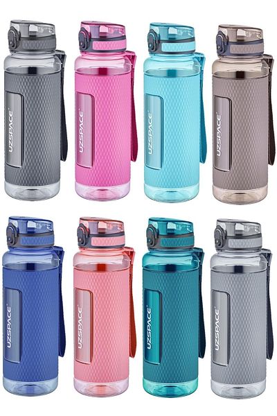 Uzspace Ff 1100ml -mega Large Size- Tritan Water Bottle Silicone Protected Anti-Slip Body