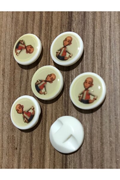 Öztürk Keloğlan Parlak Plastik Bebe Düğmesi. 15mm 6'lı Paket.