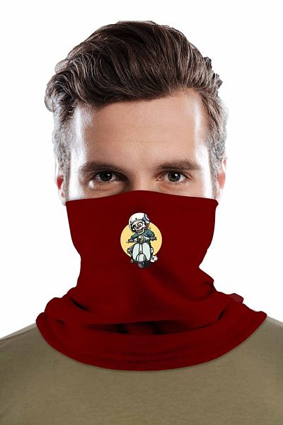 herotasarım Winter Fleece Neck Collar - Skull Riding Motor Printed Bll1287