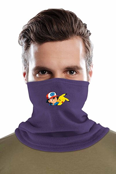 herotasarım Зимовий флісовий шарф з малюнком Пікачу - Шарф Bll1103