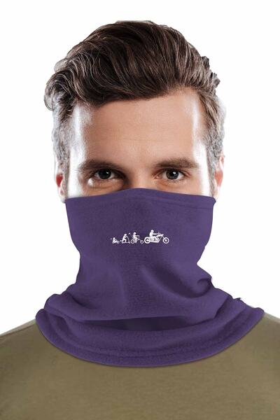 Tasarım Dünyam Guler de gât din fleece imprimat cu tematică de curse de iarnă...