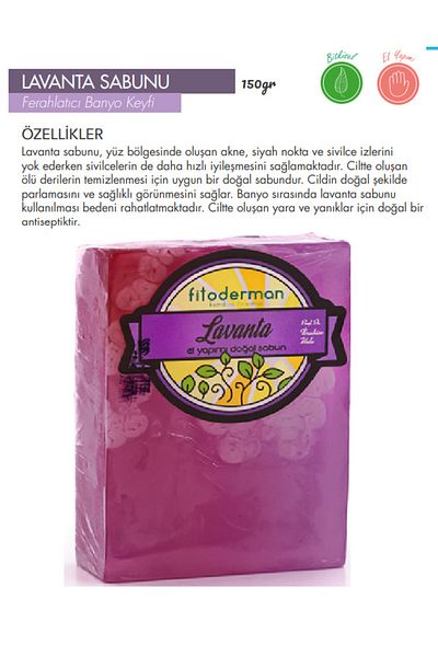 Fitoderman Preventive & Balancing Natural Lavender Care Soap for Oily Skin 150 Gr