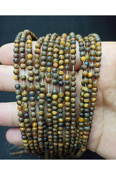 Yüksel Boncuk 4 mm Matte Tiger Eye Array Φυσική Πέτρα