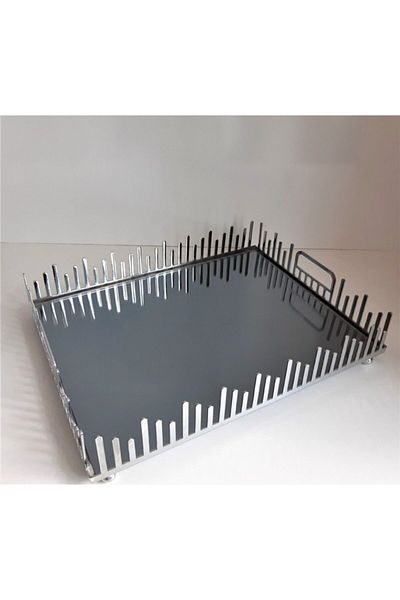 çerçi Icon Model Metal Tray 40x30cm Silver