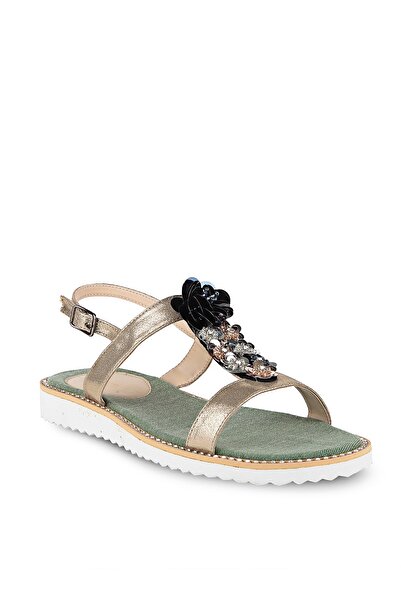 Crash Kadın Altın Renk Motifli Sandalet