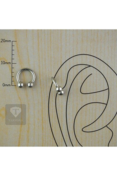 Genel Markalar Halka Cerrahi Çelik Kıkırdak - Tragus - Dudak - Burun - Septum - Smile Piercing 6 Mm