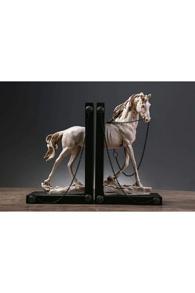 Gift Garden Gift Horse Figured Book Holder White Antique