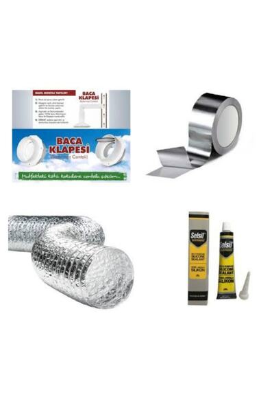 Genel Markalar Baca Klapesi Sızdırmaz Contalı Folyo Bant 3 mt Aspiratör Borus...