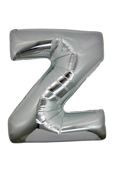 Parti dolabı Silver Gray Letter Foil Letter Z Large Size Balloon 100 cm