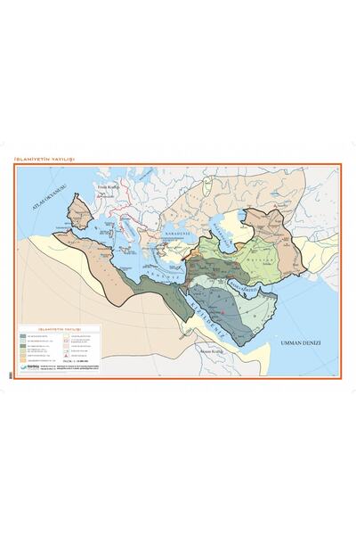 Gürbüz Yayınları İslamiyet'in Yayılışı Haritası 70x100