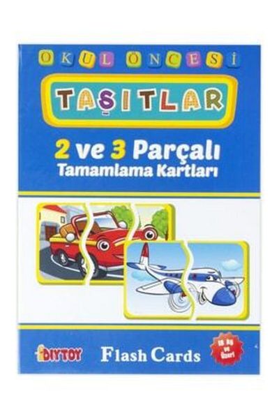 Altıngöz Oyuncak Diytoy Educational Flash Card Book Preschool Vehicles 2 and 3 Piece Completion Cards