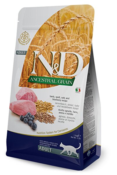 N&D Ancestral Grain Adult Kedi Maması Kuzu ve Yaban Mersini 1,5kg