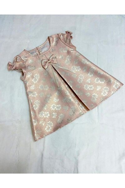 Sönmez Baby Baby Girl Pink Special Jacquard Rose Patterned Dress