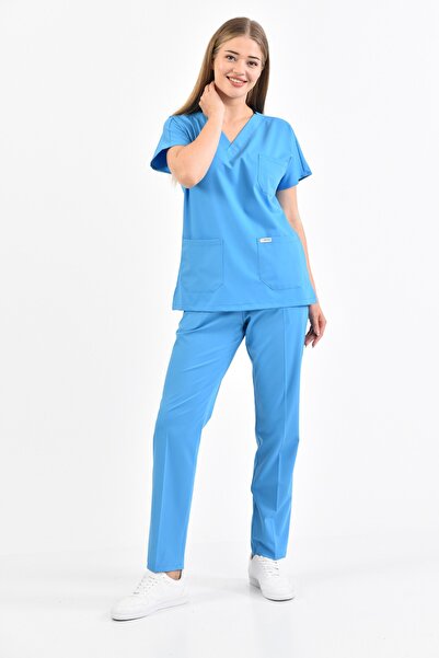 Owlet Medikal بدلة موحدة من الليكرا باللون الأزرق المحيطي