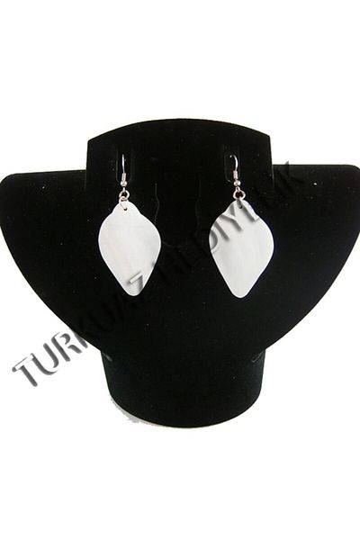evinizdeki okyanus esintisi turkuaz hediyelik Mother of Pearl Earrings - Oval Kabibi