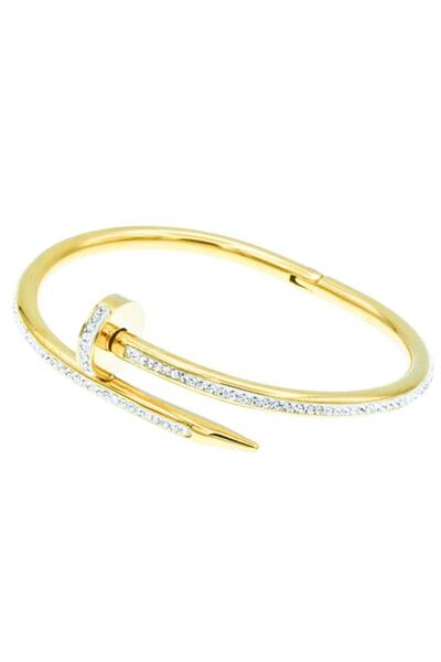 Palmira Aksesuar Altın Renk Cartier Çivi Benzeri Beyaz Zirkon Taşlı Çivi Bile...