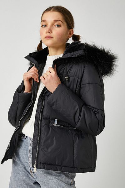 Koton Women's Black Coat 1KAL08036OW