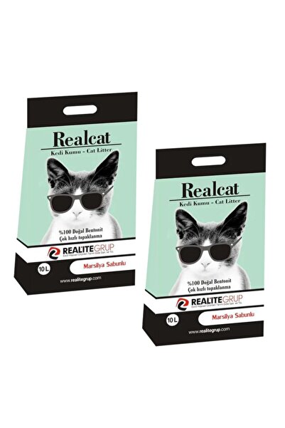 REALİTE GRUP Real Cat Topaklanan Kedi Kumu Sabunlu 10 Lt X 2 Adet