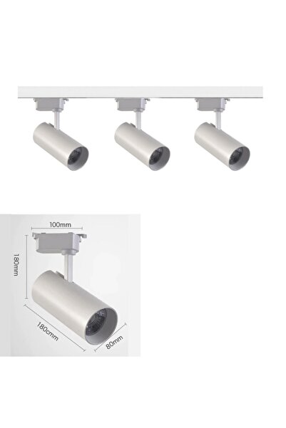 Ledim 30 Watt Beyaz Kasa Günışığı 3 Adet Ledli Ray Spot 1 Adet 1 Metre Ray Uzun Boru Tip