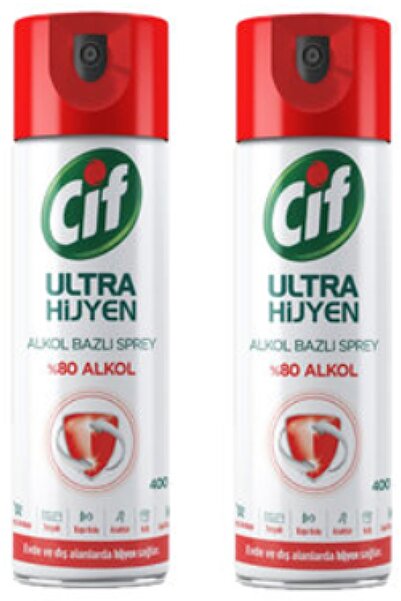 Cif Ultra Hijyen Alkol Bazlı Sprey 400ml 2 Adet