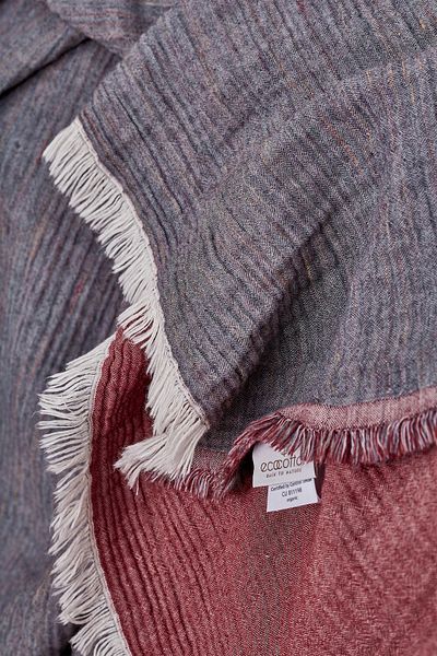 Ecocotton Cuvertură de pat Inject Antracit Roșu Claret 230x250 - Muna