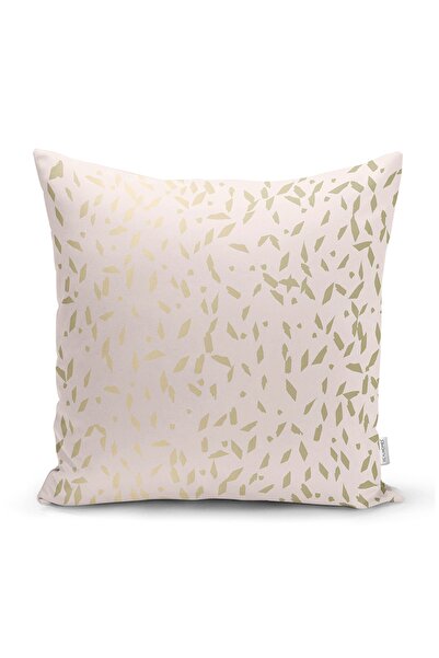 Realhomes Pastel Zemin Üzerinde Gold Detaylı Geometrik Desenli Yastık Kırlent...