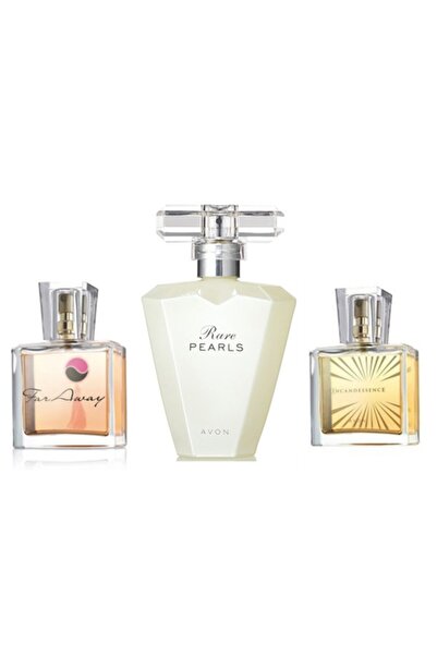 AVON Rare Pearls 50 Ml Edp ve Far Away 30 ml ve  İncandessence 30 ml Kadın Pa...