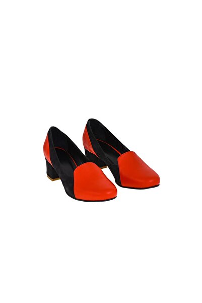 NOOSY Women's Red Genuine Leather Classic Heeled Shoes