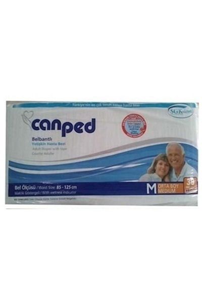 Canped Patient Diapers Polyethylene Waistband Medium Size 120 Pack (4pk*30)