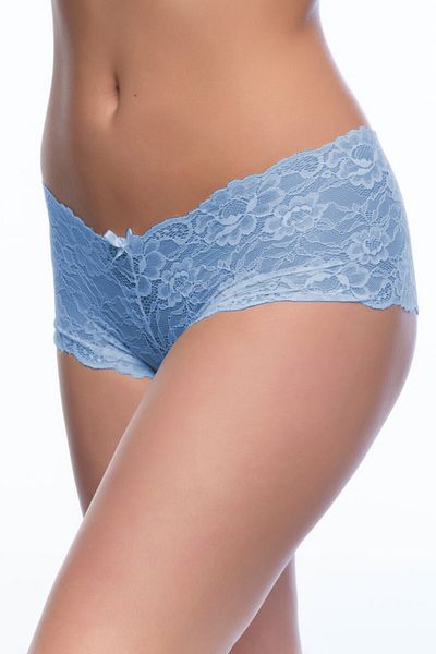 4S1B FASHION Boxeri din dantelă flexibilă cu decupaj Brazilia Baby Blue pentru femei