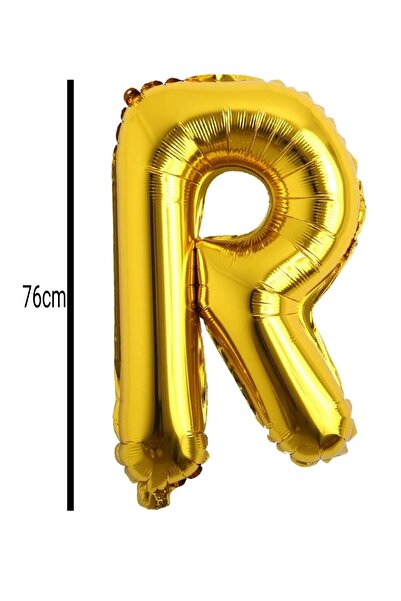 E Elmas Letter R Foil Birthday Balloon Gold (76cm)