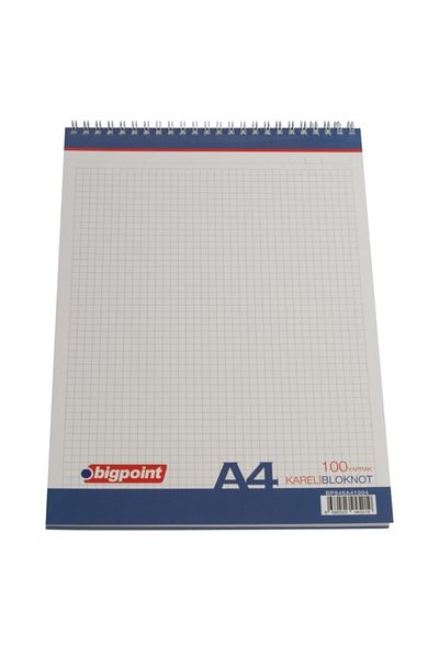 Bigpoint A4 Memo Pad 40 Sheets Checkered Pack of 12