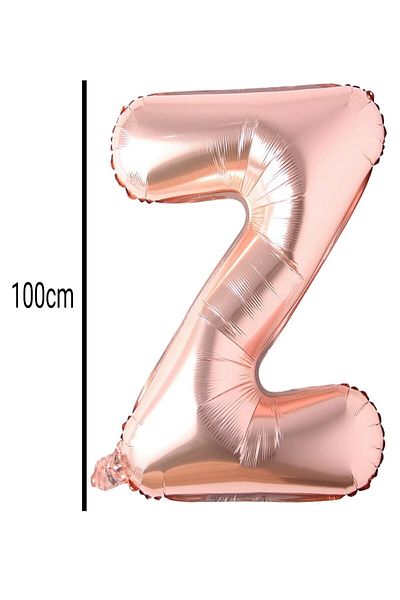 E Elmas Letter Z Foil Birthday Balloon Rose Gold (100cm)