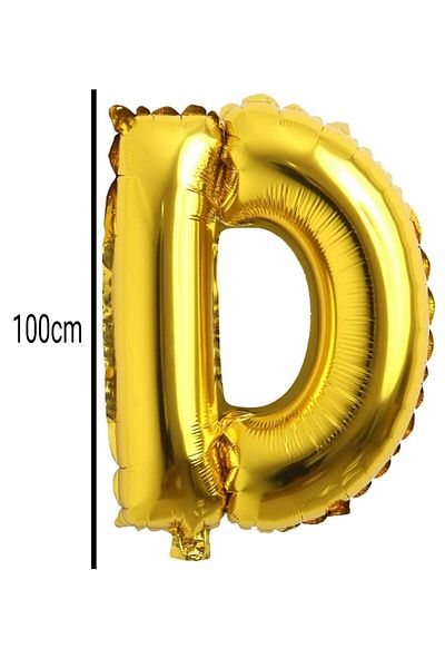 E Elmas Gold Color Letter D Foil Birthday Balloon - 100cm