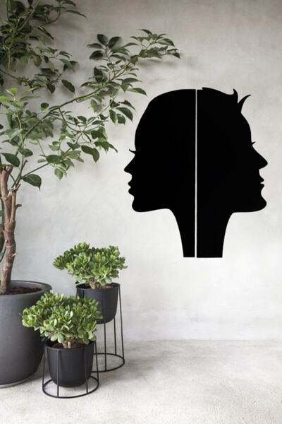 Şirin Lazer Διακοσμητικό Ξύλινο Τραπέζι Προσώπων Γυναικών και Ανδρών για Διακ...